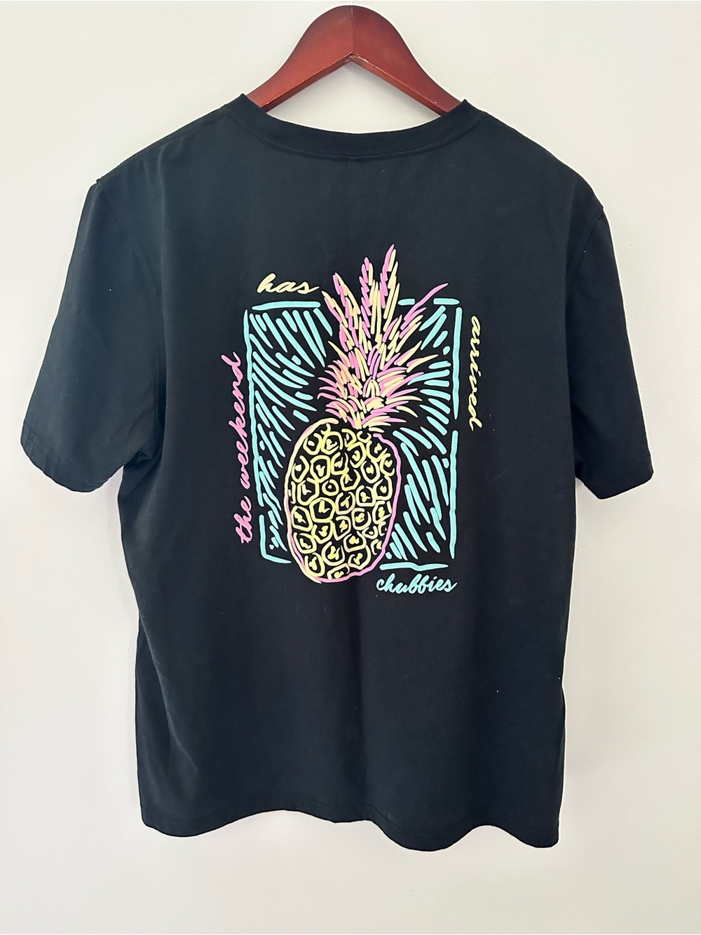 Chubbies Black Pineapple Weekend Has Arrived Graphic Tee Cotton-blend Sz XL